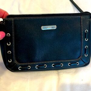 Chaps Black Wristlet with Sleek Minimalist Design